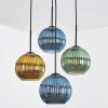 Koyoto Suspension, Boule lumineuse, Suspension grappe Bleu, Or, Vert, 4 lumières