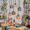 Ripoll Suspension, Boule lumineuse, Suspension Ambre, Fumé, 6 lumières