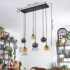 Ripoll Suspension, Boule lumineuse, Suspension Ambre, Fumé, 6 lumières