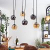 Ripoll Suspension, Boule lumineuse, Suspension Ambre, Fumé, 6 lumières