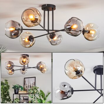 Ripoll Plafonnier, Boule lumineuse Ambre, Clair, Fumé, 6 lumières