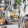 Koyoto Suspension, Boule lumineuse, Suspension Ambre, Clair, Fumé, 6 lumières