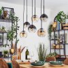 Koyoto Suspension, Boule lumineuse, Suspension Ambre, Clair, Fumé, 6 lumières