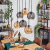 Koyoto Suspension, Boule lumineuse, Suspension Ambre, Fumé, 6 lumières
