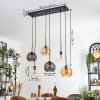 Koyoto Suspension, Boule lumineuse, Suspension Ambre, Clair, Fumé, 6 lumières