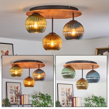 Koyoto Plafonnier, Boule lumineuse 40 cm Écru, Noir, 3 lumières