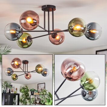 Gastor Plafonnier, Boule lumineuse 50 cm Bleu, Vert, Clair, Cuivré, 6 lumières