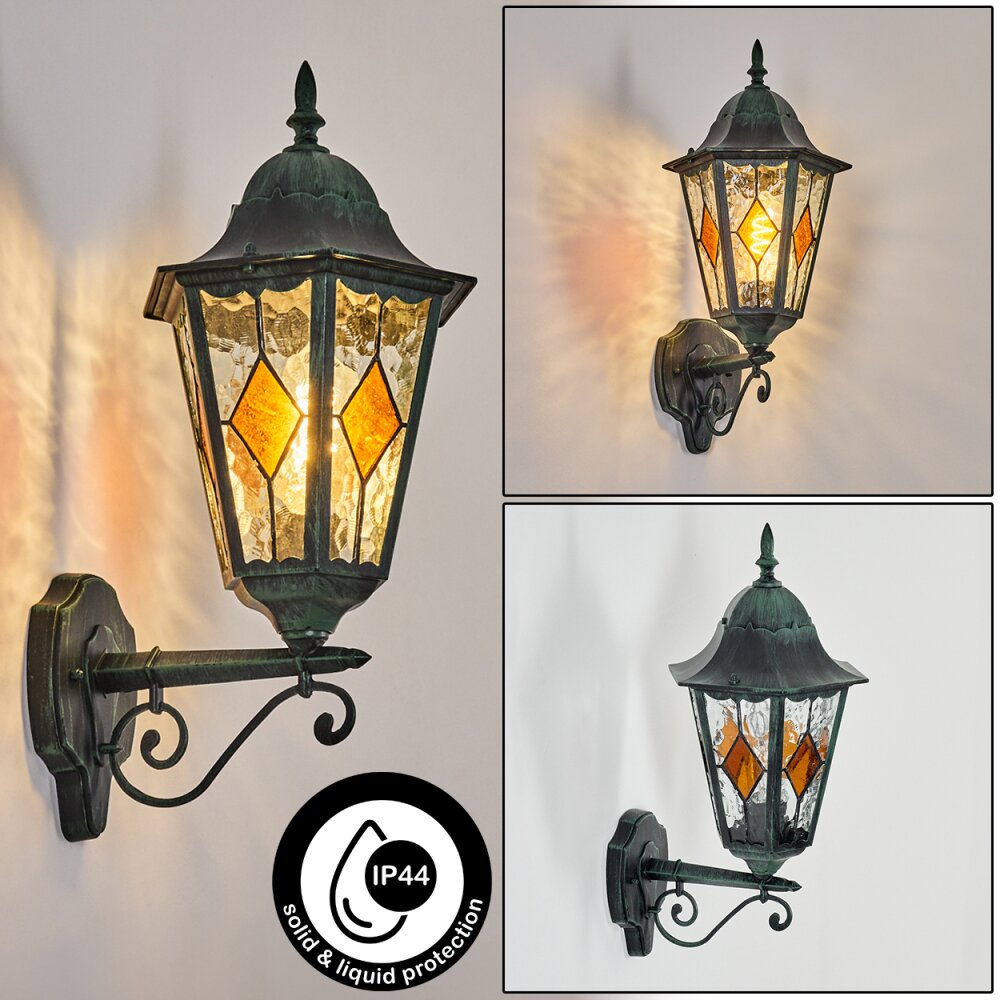 Hongkong Lampe murale d´extérieur, Applique murale Vert, Noir, 1 lumière main product photo