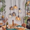 Ripoll Suspension, Boule lumineuse, Suspension Ambre, Clair, Fumé, 6 lumières