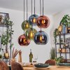 Koyoto Suspension, Boule lumineuse, Suspension Bleu, Vert, Cuivré, 6 lumières