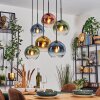 Koyoto Suspension, Boule lumineuse, Suspension Bleu, Or, Vert, Clair, Cuivré, 6 lumières