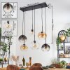 Koyoto Suspension, Boule lumineuse, Suspension Ambre, Clair, Fumé, 6 lumières