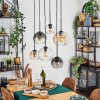 Koyoto Suspension, Boule lumineuse, Suspension Ambre, Clair, Fumé, 6 lumières