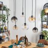 Koyoto Suspension, Boule lumineuse, Suspension Ambre, Clair, Fumé, 6 lumières
