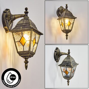 Naofe Lampe murale d´extérieur, Applique murale Or, Noir, 1 lumière