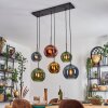 Koyoto Suspension, Boule lumineuse, Suspension Bleu, Or, Vert, Cuivré, 6 lumières