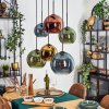 Koyoto Suspension, Boule lumineuse, Suspension Bleu, Or, Vert, Cuivré, 6 lumières