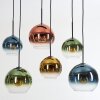 Koyoto Suspension, Boule lumineuse, Suspension Bleu, Or, Vert, Clair, Cuivré, 6 lumières