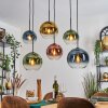 Koyoto Suspension, Boule lumineuse, Suspension Bleu, Or, Vert, Clair, Cuivré, 6 lumières