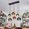 Koyoto Suspension, Boule lumineuse, Suspension Bleu, Or, Vert, Clair, Cuivré, 6 lumières