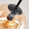 Gastor Plafonnier, Boule lumineuse Ambre, Clair, Fumé, 8 lumières