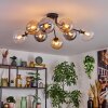 Gastor Plafonnier, Boule lumineuse Ambre, Clair, Fumé, 8 lumières