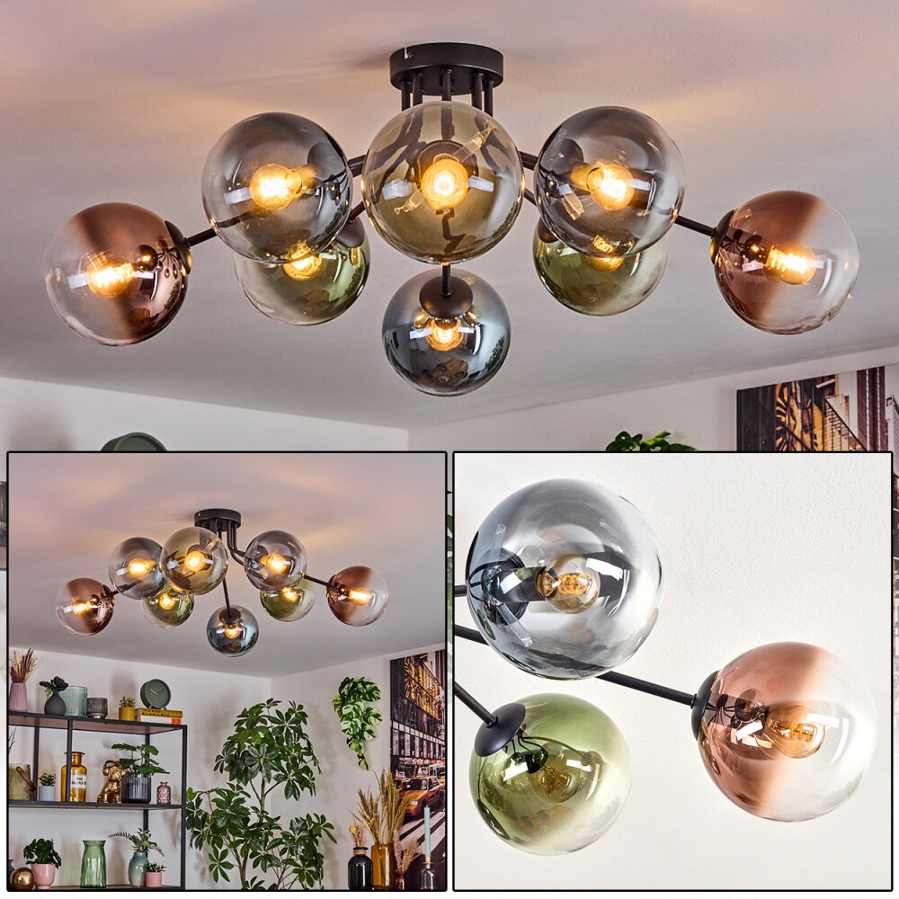 Gastor Plafonnier, Boule lumineuse 87 cm Bleu, Vert, Clair, Cuivré, 8 lumières main product photo