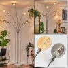 Nikkala Lampadaire Chrome, Blanc, 5 lumières