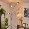 Nikkala Lampadaire Chrome, Blanc, 5 lumières