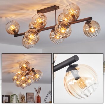Koyoto Plafonnier, Boule lumineuse Ambre, Clair, 10 lumières