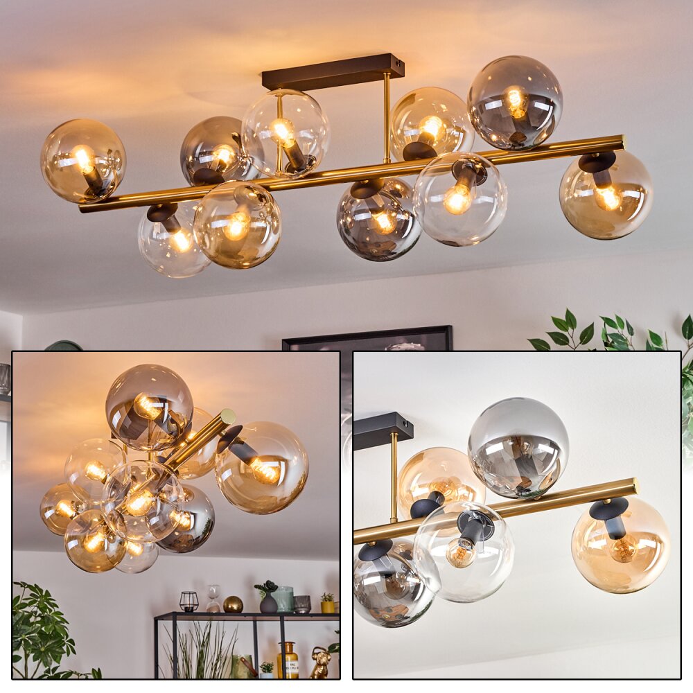 Gastor Plafonnier, Boule lumineuse Or, Noir, 10 lumières main product photo