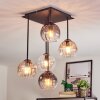 Koyoto Plafonnier, Boule lumineuse Ambre, Clair, Fumé, 5 lumières