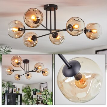 Ripoll Plafonnier, Boule lumineuse Ambre, Clair, 6 lumières