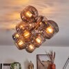 Koyoto Plafonnier, Boule lumineuse Fumé, 10 lumières