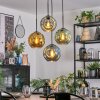 Ripoll Suspension, Boule lumineuse, Suspension grappe Bleu, Or, Vert, 4 lumières