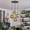 Ripoll Suspension, Boule lumineuse, Suspension grappe Bleu, Or, Vert, 4 lumières