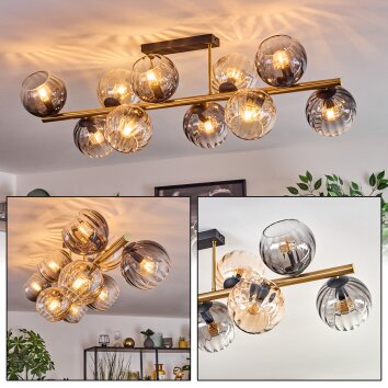Koyoto Plafonnier, Boule lumineuse Or, Noir, 10 lumières