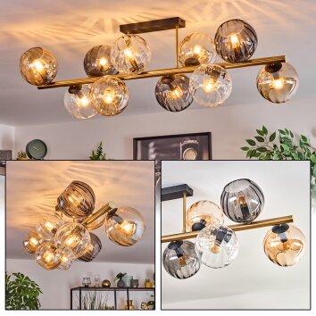 Koyoto Plafonnier, Boule lumineuse Or, Noir, 10 lumières
