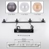 Koyoto Suspension, Boule lumineuse, Suspension Ambre, Clair, Fumé, 4 lumières