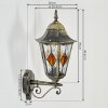 Hongkong Lampe murale d´extérieur, Applique murale Or, Noir, 1 lumière