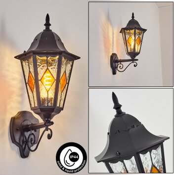 Hongkong Lampe murale d´extérieur, Applique murale Noir, 1 lumière