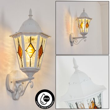 Hongkong Lampe murale d´extérieur, Applique murale Blanc, 1 lumière
