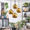 Koyoto Suspension, Boule lumineuse, Suspension grappe Or, 4 lumières
