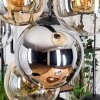 Gastor Suspension, Boule lumineuse, Suspension Ambre, Chrome, Clair, Fumé, 8 lumières