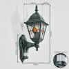 Naofe Lampe murale d´extérieur, Applique murale Vert, Noir, 1 lumière, Détecteur de mouvement