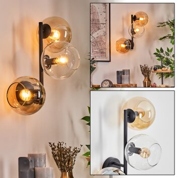 Koyoto Boule lumineuse, Applique murale Ambre, Clair, 3 lumières