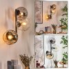 Ripoll Boule lumineuse, Applique murale Ambre, Clair, Fumé, 3 lumières