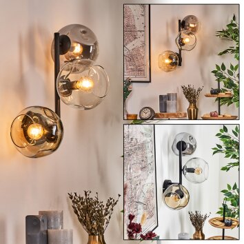 Ripoll Boule lumineuse, Applique murale Ambre, Clair, Fumé, 3 lumières