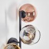 Koyoto Boule lumineuse, Applique murale Chrome, Or, Clair, Cuivré, Fumé, 3 lumières