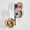 Koyoto Boule lumineuse, Applique murale Chrome, Or, Clair, Cuivré, Fumé, 3 lumières